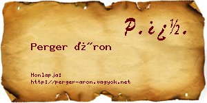 Perger Áron névjegykártya